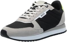 BOSS Kai Retro Style Low Profile Sneaker, Black/Oat, 13