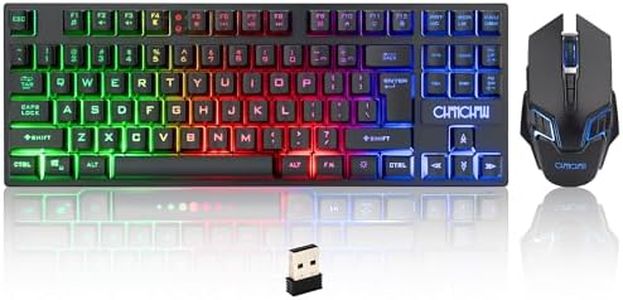 Wireless Gaming Keyboard and Mouse Combo Rechargeable Led Backlit Key Board Mice Wired for PS4 PS5 Switch Laptop Computer Compatible with Windows XP 7/8/10 Linux iMac MacBook Xbox one X
