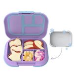 Bentgo® Kids Chill Lunch Box - Confetti Designed Leak-Proof Bento Box & Removable Ice Pack - 4 Compartments, Microwave & Dishwasher Safe, Patented, 2-Year Warranty (Confetti Edition - Vivid Orchid)