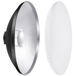 NEEWER 16"/41cm Aluminum Standard Reflector Beauty Dish with White Diffuser Sock for Bowens Mount Studio Strobe Flash Light, NEEWER Vision 4 ML300 S101-300W S101-400W etc