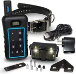 Dog Training Collar with Remote - 3960Ft, Hunting Standard, Removable Shock, LED Light, Vibrate, Anti Bark, Beep Mode, Rechargeable Waterproof E Collar for All Dogs Over 15lbs