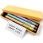 MESMOS 3pk Fancy Pen Set for Women, German-Made 0.7mm Gel Ink, Best Boss Gifts for Women, Boss Lady Gifts for Women, Boss Day Gifts, Cool Gifts for Boss Female, Best Boss Ever, Boss Birthday Gifts