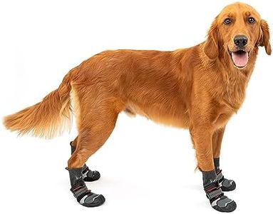 Kurgo Blaze Cross Dog Shoes - Winter Boots for Dogs, All Season Paw Protectors - For Hot Pavement and Snow - Water Resistant, Reflective, No Slip - Includes 2 Shoes - Chili Red/Black - M