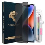 ArmourPro Military-Grade Gorilla Matte Privacy Tempered Glass for iPhone 16e / 14/13 / 13 Pro (6.1 Inch) With Installation Kit & Cable Protector | Edge to Edge Coverage |Anti-Spy Guard
