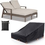 UCARE Patio Double Wide Chaise Lounge Cover 82" Waterproof，Windproof，Anti-UV Heavy Duty Rip Proof 420D Oxford Fabric Outdoor Reclining Garden Chair Cover All Weather Protection