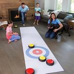 HearthSong Curling Zone Indoor Family Game with Six Battery-Operated Hovering Stones and 11?'L x 2?'W Mat