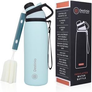 Destinio Vacuum Insulated Water Bottle, 800 ml, Luxury Insulated Sipper Bottle for Adults, Insulated Sports Water Bottles, Thermos Flask for Gym,Office, Home, School,Travel (Light Blue)