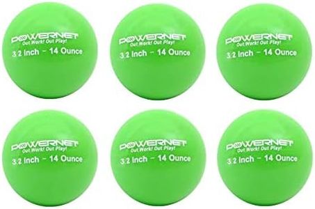 PowerNet 3.2" Weighted Hitting Batting Training Balls (6 Pack) | 12 to 20 oz | Build Strength and Muscle | Improve Technique and Form | Softball Size (14 Oz - Green)