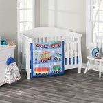 3 Piece Boys Crib Bedding Set - Choo Choo Train - includes Quilt, Fitted Sheet and Dust Ruffle - Nursery Bedding Set - Baby Crib Bedding Set