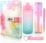 Secret Diary for Girls Water Bottle, Gifts for Girls 8 9 10 11 12 13 Year Old Diary with Lock for Girls, Easter Back to School Birthday Gifts for Girls Teenage Ages 7-14 Journal Notebook Presents Girl
