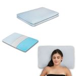 Dormyo Ultra Thin Memory Foam Pillow for Neck Pain and Shoulder Pain - Orthopedic Thin Memory Foam Soft Pillows for Sleeping - Gel Infused Memory Foam Pillow - Pack of 2 (25.5" x 16.5" x 1") Flakes