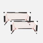 Synco Two Portable Soccer Goals with Carry Bag | Long Lasting Durable Frame | Quick Setup Easy Folding Storage| Set of Two