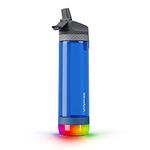 Hidrate Spark PRO Lite Smart Water Bottle Tritan Plastic, Tracks Water Intake & Glows to Remind You to Stay Hydrated - Straw Lid, Deep Blue - 24oz