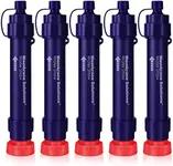 Membrane Solutions Water Filter Straw WS02, Detachable 4-Stage 0.1-Micron Portable Water Filter Camping, 5,000L Water Purifier Survival Gear and Equipment for Hiking Camping Travel and Emergency