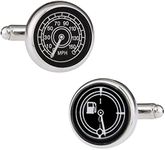 Cuff-Daddy Speedometer & Fuel Gauge Silver Automotive Car Cufflinks with Presentation Box