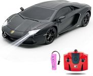 QUN FENG Official Licensed Lamo LP-700 1:18 Scale Remote Control Car for Kids 8-12 Years, RC Car with Rechargeable Battery 3.7V 500mAh, 2.4GHz Matte Black