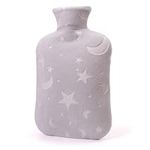 DICEVER Hot Water Bottle with Soft Cover, 2L Hot Water Bag for Menstrual Cramps, Neck and Shoulder Pain Relief, Hot and Cold Therapies, Hand Feet Warmer, Gray