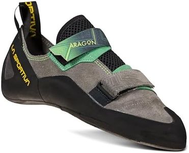 La Sportiva Mens Aragon Rock Climbing Shoes, Clay/Jasmine Green, 10