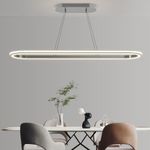 Modern Oval Led Table Office Light, Dimmable 3000k-6500k Dining Room Chandelier, Modern Ring Design Chandelier Dining Room Kitchen Light