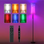 Lastar LED Floor Lamp, 170CM Floor Lamps for Living Room with 18 RGB Modes, Touch and Remote Control, 5 Brightness Levels, 1800-5500K Color Temperatures, Timer Function, 12W Standing Lamp for Bedroom