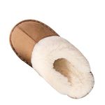 JoWebb Women's Fluffy Memory Foam Slippers, Mens Winter Warm Suedette Slippers with Anti-Skid Sole Indoor Outdoor Brown (Sole 44-45) 7/8 UK