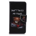 Mo-Beauty iPhone 6 6S Case [Free Tempered Glass Screen Protector],Full Body Colorful Pattern Flip PU Leather Wallet Card Slot Stand Case Cover For iPhone 6/6S 4.7 Inches (Don't touch my phone)