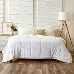 Cosy House Collection Luxury Down Alternative Comforter - Rayon Derived from Bamboo - Bedroom Essentials - All Season Use - Box Stitch Construction & Duvet Loops (King/Cal King White)