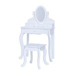 Fantasy Fields By Teamson Rapunzel Kids Dressing Table Vanity Set With Mirror, Drawers & Chair Stool For Children White TD-12851B