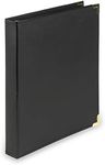 Samsill Classic Collection Executive Presentation 3 Ring Binder, 1 Inch Brass Round Ring (Holds 225 Sheets), Black