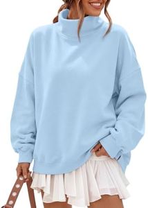 Trendy Queen Women’s Fleece Oversized Mock Neck Sweatshirts with Pockets