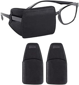 eZAKKA Eye Patches for Adults, Eye Patch for Glasses Silk Patch for Lazy Eye Amblyopia Strabismus and After Surgery (Black + Black)
