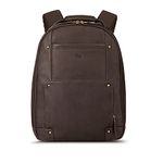 SOLOD VTA701-3 Premium Leather 15.6-Inch Laptop Backpack, Espresso