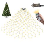 SALCAR Christmas Tree Lights, 3m x 14 Strands 490 LED Fairy Lights for 7-12ft Xmas Trees, Remote Control with 8 Modes, Timer, Memory, Adjustable Brightness, Easy Install for Indoor/Outdoor Decorations