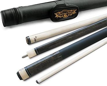 Champion ST Billiards Maple Grey Pool Cue Stick 19 oz, Black Pool Case, Billiards Glove (Black case, 18-21oz Cue)