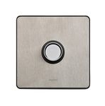 Legrand Synergy Sleek Design 832151 rotary universal dimmer, 1 gang 2 way push switch, 5 W/300 W, 100-240 V AC, 50/60 Hz, brushed stainless steel