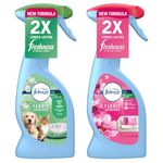 Febreze Fabric Refresher & Air Freshener Spray - Sofas, Curtains & Pet Odour Eliminator Laundry Scent Boosters Fights Pet Odours, Blossom & Breeze 375ml - Box of 2