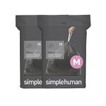 simplehuman Code M Odorsorb Custom Fit Drawstring Odor Absorbing Garbage Bags in Dispenser Packs, 40 Count, 45 Liter / 12 Gallon