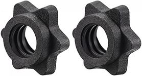 uxcell Dumbbell Hex Nut, 2Pcs M25 Plastic Anti-Slip Lock Collar Screw for Barbell Dumbbell Weight Lifting Black