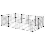 EUGAD Rabbit Run Playpen for Bunny Puppy Kitten Enclosure Exercise Fence DIY Black 12 Panels (35x35cm/Panel) 145x75x35cm