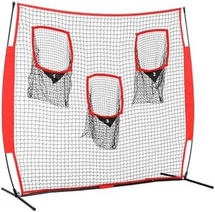 Everfit Football Net, 1.8m 3 Pockets Practice Sports Nets Soccer Portable Softball Training Aid Netting Target Rebounder Screen Backyard Indoor Outdoor Camping Equipment, with Carry Bag Red