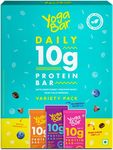 Yogabar Variety Pack 10 grams Protein Bars [Pack of 6], Protein Blend & Premium Whey,100% Veg, Rich Protein Bar with Date, Vitamins, Fiber, Energy & Immunity for fitness.