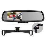 AUTO-VOX T2 Backup Camera Kit 4.3? LCD OEM Car Rearview Mirror Monitor Parking and Reverse Assist with IP 68 Waterproof LED Night Vision Rear View License Plate Back up Car Camera for Cars Trucks RVs