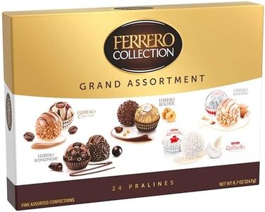 Ferrero Rocher Grand Assortment, Premium Gourmet Assorted Hazelnut Milk Chocolate, Dark Chocolate, Cappuccino, Manderly and Coconut, 24 Ct. (Pack of 1)