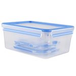 Emsa 508568 Clip & Close 5-piece set of food storage containers, various sizes, transparent/blue