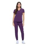 Natural Uniforms Womens Essential Cool Stretch Jogger Scrub Set (Eggplant, Medium)