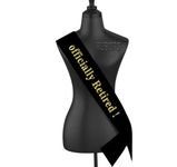 Hubops Officially Retired Sash black sash with golden text Retirement Party Accessory - Men's & Women's