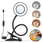 Magnifying Glass with Light 10X Magnifying Lamp, 9W*48 LED Magnifying Glasses for Hobbies, 3*Modes 10*Dimmable Magnifying Glass with Light and Stand Magnifying Glasses for Reading Magnifier Craft Work