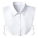 Fake Collar Detachable Dickey Collar Blouse Half Shirts for Women & Girls Favors (White)