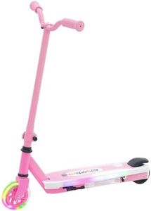 AIYAPLAY Electric Scooter for Kids Ages 4-7, with Auxiliary Rear Wheels, Flashing LED Light and Electric Brake, Kids Electric Scooter for Boys Girls, 6 KM/H & 8 KM, 6kg Lightweight, Pink