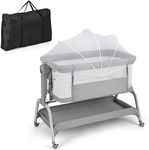 COSTWAY 4-in-1 Baby Bedside Crib, H